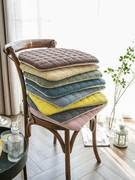 简约北欧毛绒马蹄形坐垫屁垫家用餐椅垫可拆洗椅子垫现代加厚纯色