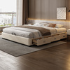 无床头床现代简约抽屉床主卧床架2米x2，米2大床实木床多功能储物床