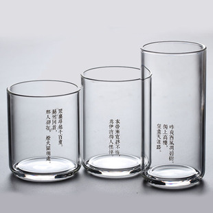 家用玻璃杯套装耐高温茶杯加厚耐热透明创意水杯子，酒杯广告杯定制