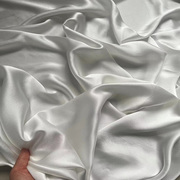 真丝布纯色丝绸白色素绉缎大块，零头布100%桑蚕丝面料床品衬衫布料