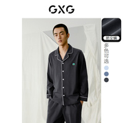 gxg棉质明线男士，家居服长袖长裤，睡衣套装情侣2024春季