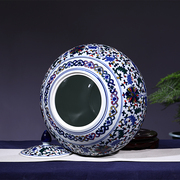 景德镇手绘青花粉彩陶瓷器，储物罐客厅家用创意欧式装饰品，花瓶摆件