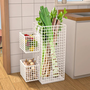 厨房置物架菜篮子多功能收纳架放菜架子果蔬置物篮落地夹缝储物架