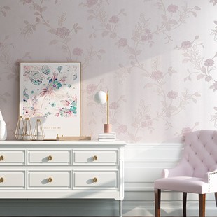 韩式小清新无缝墙布田园家用卧室温馨客厅壁纸现代简约提花壁布