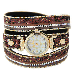 24款好质量土耳其流行韩版时尚百搭弯管，情侣皮质双层手链手表