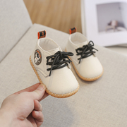 春秋季宝宝学步鞋6812个月，男女童鞋一岁牛皮，防滑软底婴幼儿鞋子