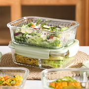 玻璃饭盒可微波炉加热专用碗，上班族带饭餐盒水果，便当盒保鲜盒带盖