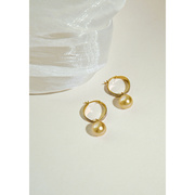 南洋珍珠18k金珍珠耳环镶钻高级奢华老店送礼物送长辈