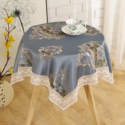 欧式高档餐桌布布艺，田园茶几布小圆桌台布，长方形碎花蕾丝多用巾厚
