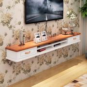 实木创意美式机顶盒，置物架背景墙上壁挂欧式电视柜，小户型悬挂吊柜
