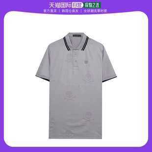 韩国直邮gfore高尔夫短袖t恤骷髅马球衫(马，球衫)灰色时尚潮流百搭舒适