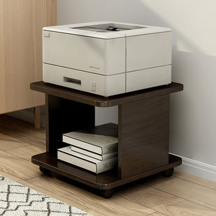 办公室打印机置物架家用桌下传真机，复印机支架带轮a4纸收纳架子