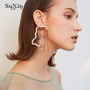 韩国镂空人造珍珠耳环复古美女，头像耳坠气质，个性夸张百搭耳钉