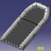 垂钓鱼充气船橡皮艇3D三维几何数模型皮划艇橡皮船橡胶船冲锋舟