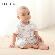 LEMISHUE乐咪鼠儿童套装男夏季短袖女宝宝分体两件套薄款婴儿衣服