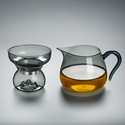 烟灰色公道杯泡茶玻璃公杯分茶器功夫茶茶海茶具配件大号倒茶杯子