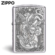 ZIPPO/芝宝纯银打火机貔貅招财进宝雕刻S925银限量款礼盒裸机