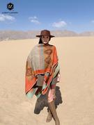 高档披肩2023外搭民族风青海新疆西藏旅游穿搭披风斗篷外套围