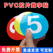 PVC胶片贴数字号码牌数字贴编号牌数字机台编号牌标识牌楼层