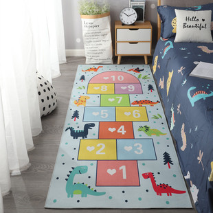 卡通地毯卧室客厅可爱满铺床边毯儿童地垫阅读区家用飘窗垫可定制