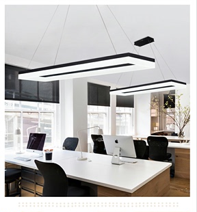 现代简约办公室led吊灯客厅餐厅亚克力灯个性大气长方形工程灯具