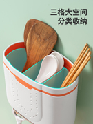 厨房筷子笼家用免打孔置物架壁挂多功能餐具收纳盒带盖筷筒筷子篓