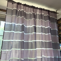 紫色条纹简约现代成品窗帘，客厅书房简约现代窗纱帘，布艺隔断帘