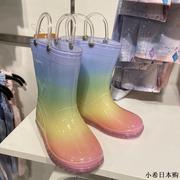 日本db彩虹儿童雨鞋，小学生女宝幼儿园防滑中筒雨靴彩虹四季水鞋