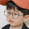 韩版儿童圆框眼镜男童，女童时尚圆形平光眼镜装饰镜宝宝拍照神器潮
