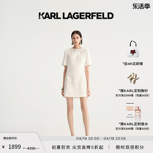 karllagerfeld卡尔拉格，斐春夏镂空花纹短袖，连衣裙老佛爷231l1393