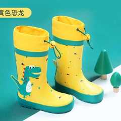 儿童雨鞋橡胶卡通恐龙可爱防水防滑雨鞋男女童宝宝雨靴便携式