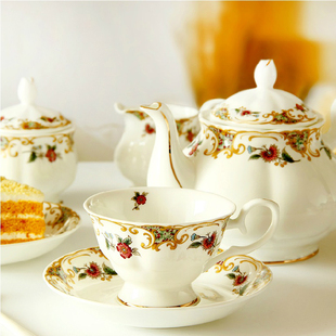 欧式茶具套装下午茶茶具，咖啡具骨瓷咖啡杯套装，英式红茶杯陶瓷