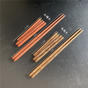 折叠筷子便携伸缩式学生旅行筷随身实木筷红檀鸡翅木筷不锈钢餐具
