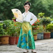 马面裙套装女童汉服儿童演出服古装女孩中国风长袖表演连衣裙
