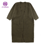 韩版时尚洋气蝙蝠袖，冬季中长款女毛衣，风衣羊毛山羊绒开衫大衣