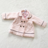 原单1-2岁女宝宝秋冬棉服婴幼儿，夹棉外套上衣小香风蝴蝶结粉色