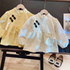 hhkids2024春季韩版女童娃娃衫，上衣儿童休闲复古长袖gct513