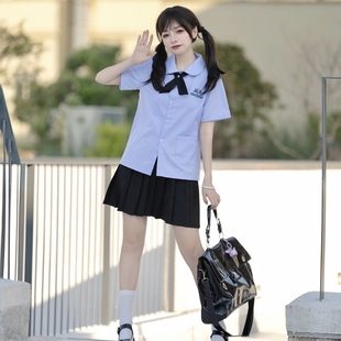 泰国泰式校服短袖jk制服衬衫，女夏学院风，初高中运动会毕业班服套装