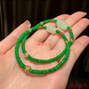 翡翠珠宝天然缅甸翡翠，a货正阳绿算盘珠手串满绿男女款单圈手链