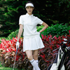 高尔夫女装套装2023夏季白色高尔夫短袖t恤运动上衣百褶短裙