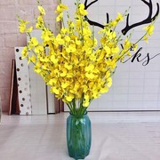 黄色跳舞兰仿真花束塑料，假花套装装饰花，干花客厅落地摆件花艺花卉