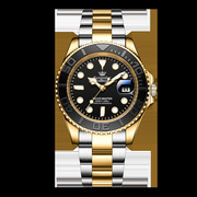 款手表士手表防水全自动男钢带不锈钢机械手表黑色游艇夜光