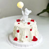 七夕情人节网红带灯告白气球爱心小熊抱抱熊生日蛋糕装饰摆件