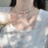 天然淡水珍珠项链生日女轻奢，小众气质高级感简约巴洛克毛衣锁骨链