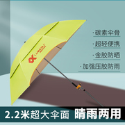 连球钓鱼伞2023碳素防雨防晒防暴雨遮阳伞超轻黑胶拐杖大钓伞