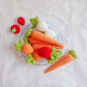 编织毛线胡萝卜成品创意，礼物可爱蔬菜玩偶生日礼物，钩线摆拍道具