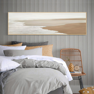 奶油风客厅装饰画，高级感抽象海景床头，卧室现代简约沙发背景墙挂画