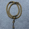 复古108颗纯铜黄铜珊瑚尼泊尔铜珠项链佛珠念珠，手链老藏式佛珠
