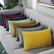 北欧天鹅绒抱枕靠垫，绒布纯色靠枕，客厅沙发抱枕含芯腰枕
