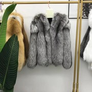 2022冬季进口芬兰狐狸毛中长款整皮皮草外套少女私人定制